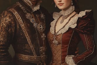 draw custom royal couple portraits for you