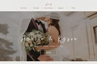 design squarespace weeding photography website, weeding rsvp invitation website