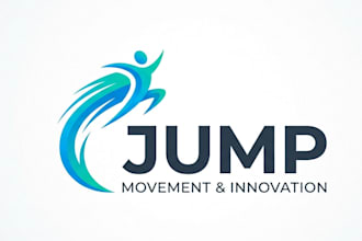 design a modern and energetic jump logo for your brand
