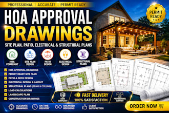 create hoa approval, site plan, patio, electrical and structural plans