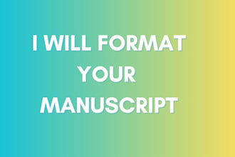 format your manuscript and edit your novel
