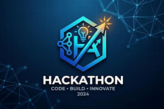 design a modern and tech hackathon logo