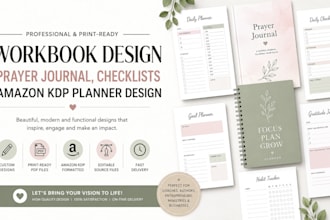 do workbook design, prayer journal, checklists amazon KDP planner design