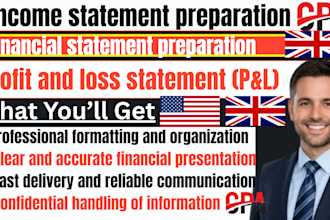 prepare financial statements, profit and loss, income statement