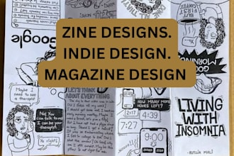 design a professional zine layout, indie magazine, or booklet