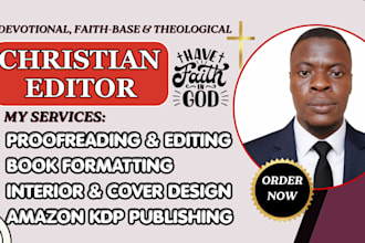 do christian book editing and formatting for amazon kdp publishing