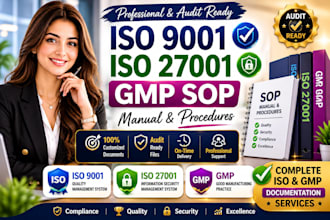 iso 9001 iso 27001 gmp sop manual and procedures