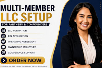 form your US multi member llc with ein and operating agreement for all states