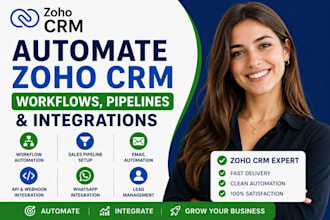 setup zoho crm automation workflows, funnels and integrations zoho crm pipeline