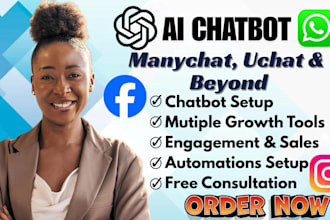 build ai chatbot for website, whatsapp, instagram, facebook using manychat uchat