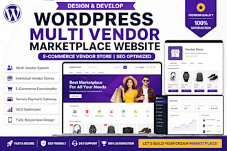 wordpress multi vendor marketplace website design ecommerce vendor store SEO