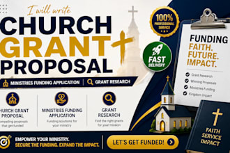 write church grant proposal, ministries funding application, do grant research