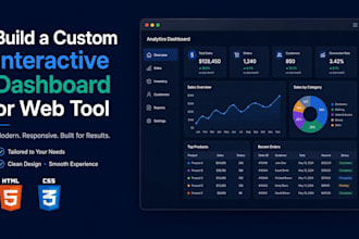 build a custom interactive dashboard or web tool in HTML and CSS