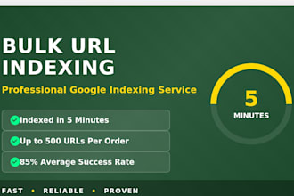 do bulk url indexing and backlink indexing in google within 5 minutes