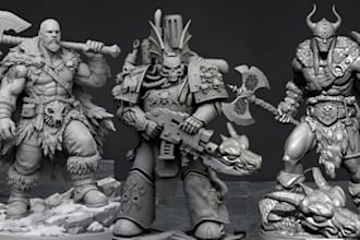 sculpt 3d miniature, dnd, warhammer, tabletop and figurine for stl  3d printing