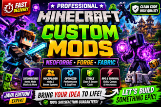 create custom minecraft neoforge forge and fabric mods