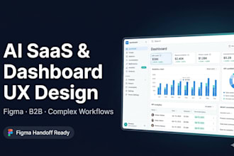 design your ai saas product UI UX in figma with dashboard and complex flows