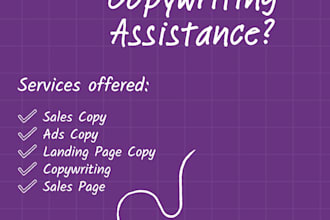 write sales copy, ads and landing page content that sells