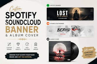 create custom spotify banner, soundcloud banner, spotify and album cover