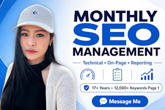 monthly SEO management to grow rankings, traffic and sales