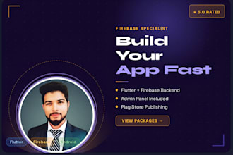 develop a flutter app with firebase, admin panel and real time database