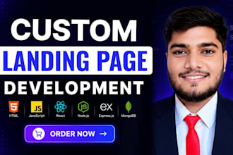 develop a custom landing page website