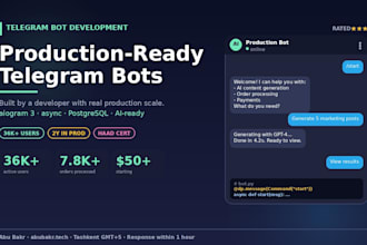 build a custom telegram bot in python with admin and ai
