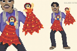 design pixel art characters and game assets