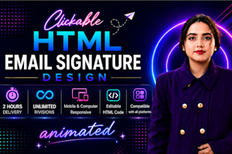 design clickable html email signature and animated email signature