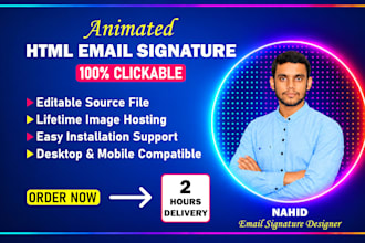 design clickable html email signature and animated email signature