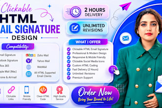 design clickable html email signature and animated email signature