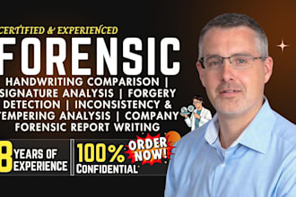do forensic handwriting and signature analysis, comparison with company report