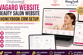 setup vagaro website beauty salon website honeybook crm spa appointment booking