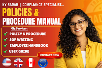 write custom policies, procedures sops, operations and HR manuals