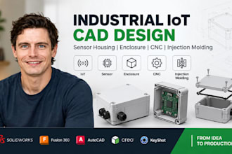 industrial iot cad, sensor housing modeling, enclosure, cnc, injection molding