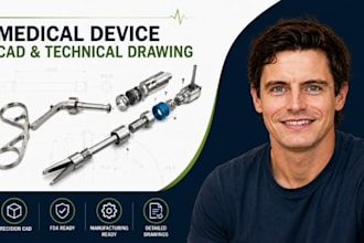 medical device technical drawing, fda cad, surgical assembly blueprint prodraft