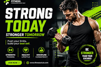 design professional fitness social media posts