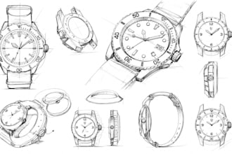 create luxury watch cad design and technical drawings for manufacturing