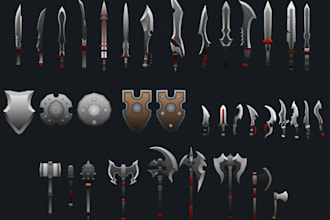 create game ready weapons, props, 3d models