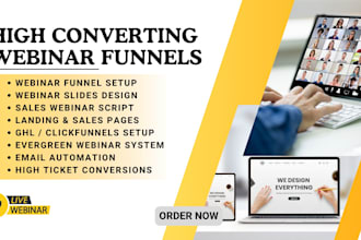 create webinar funnel, slides, script gohighlevel clickfunnels youtube video ads