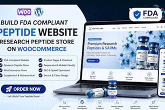 build fda compliant peptide website, research peptide store on woocommerce