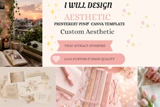design aesthetic pinterest pins and canva templates