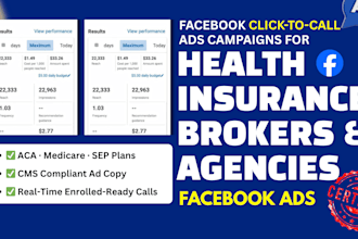 setup and manage meta facebook click to call ads campaign for health insurance