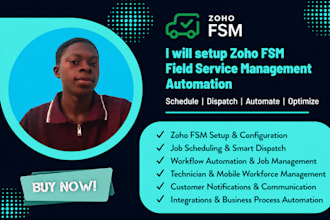 setup zoho fsm field service management automation