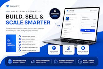 design or redesign samcart membership funnel,online course, video product sales