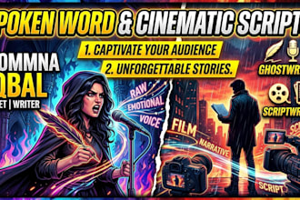 write a powerful spoken word script or cinematic monologue