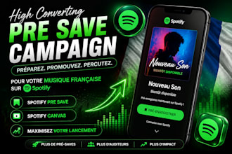 create a pre save campaign for unreleased french spotify music spotify canvas