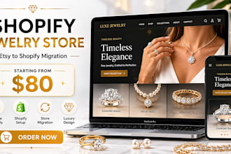 migrate your etsy jewelry shop to a premium shopify store with full branding