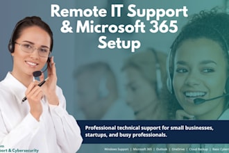 provide remote IT support for microsoft 365, outlook and onedrive
