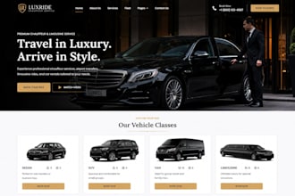 wordpress chauffeur taxi booking website car rental limosine service lead